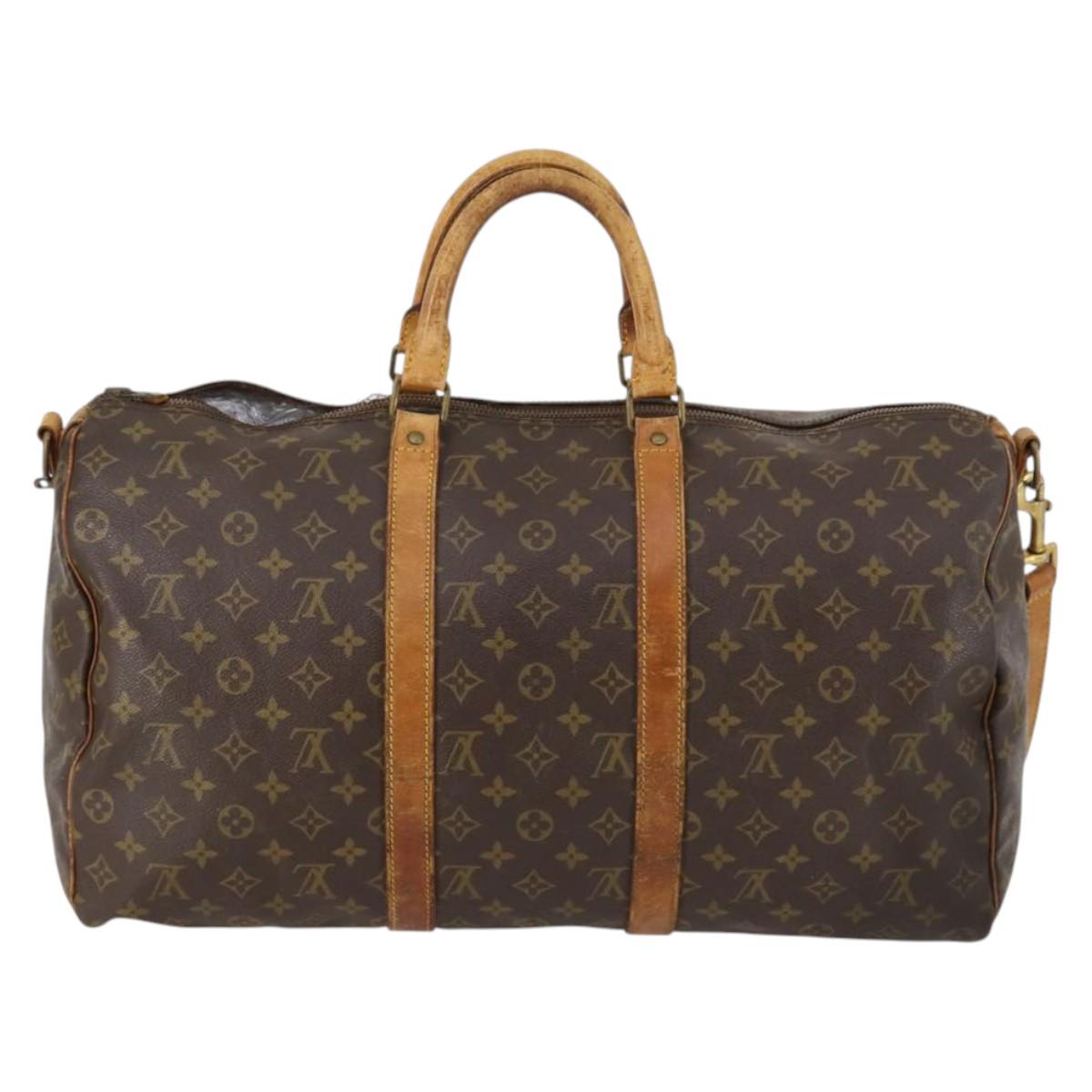 LOUIS VUITTON Monogram Keepall Bandouliere 50 Hand Bag M41416 LV Auth am9045