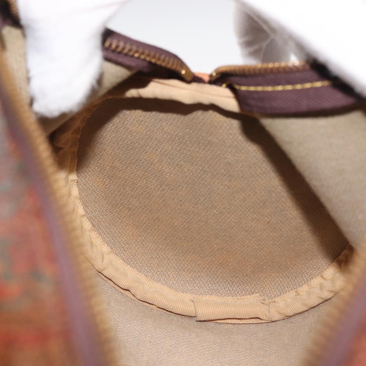 ETRO Paisley Hand Bag PVC Leather Brown Gold Auth am9049