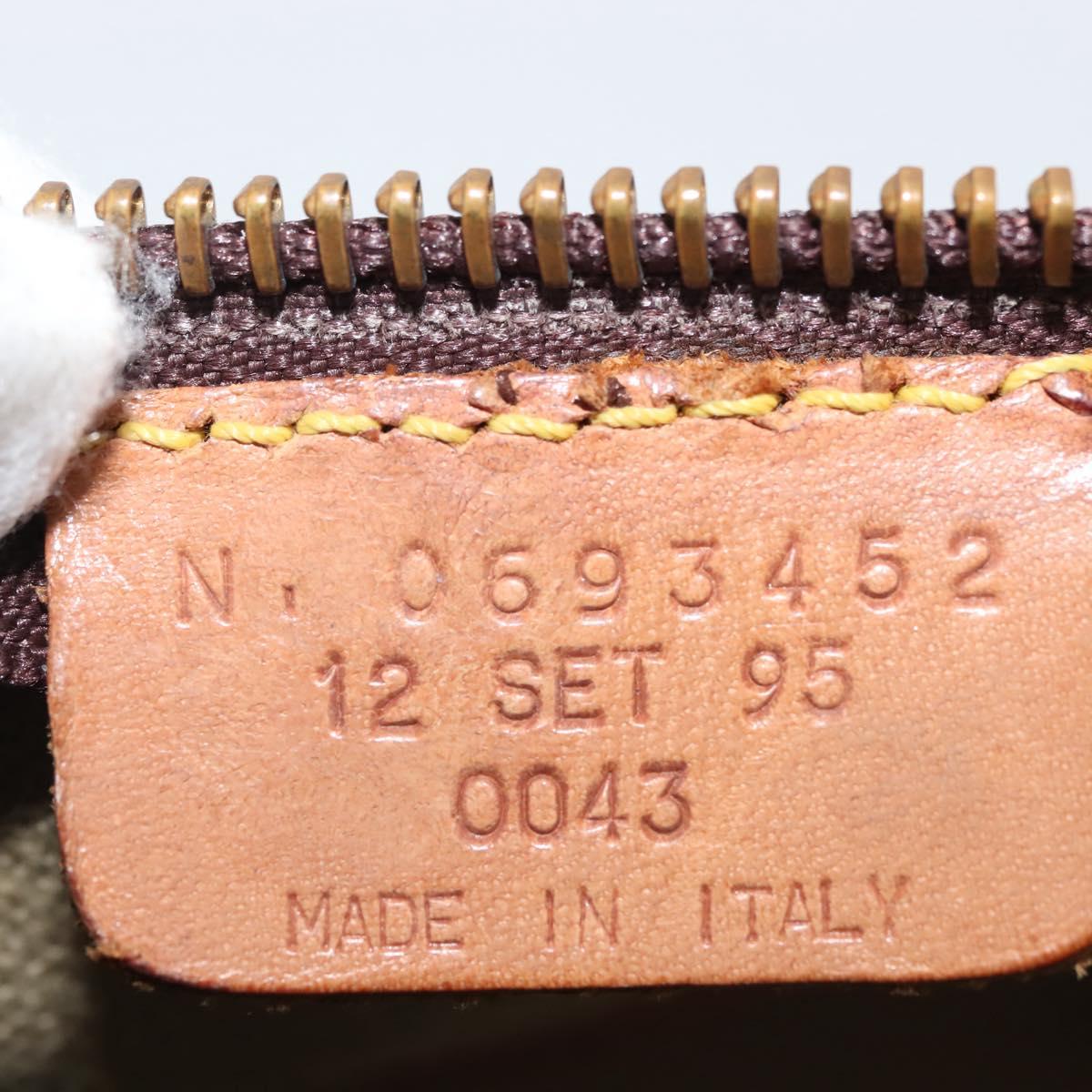 ETRO Paisley Hand Bag PVC Leather Brown Gold Auth am9049