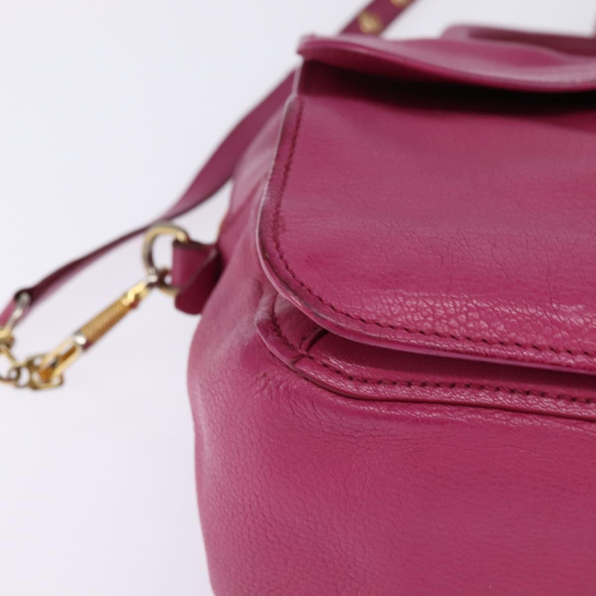 Miu Miu Matelasse Hand Bag Leather 2way Pink Gold Auth am9052