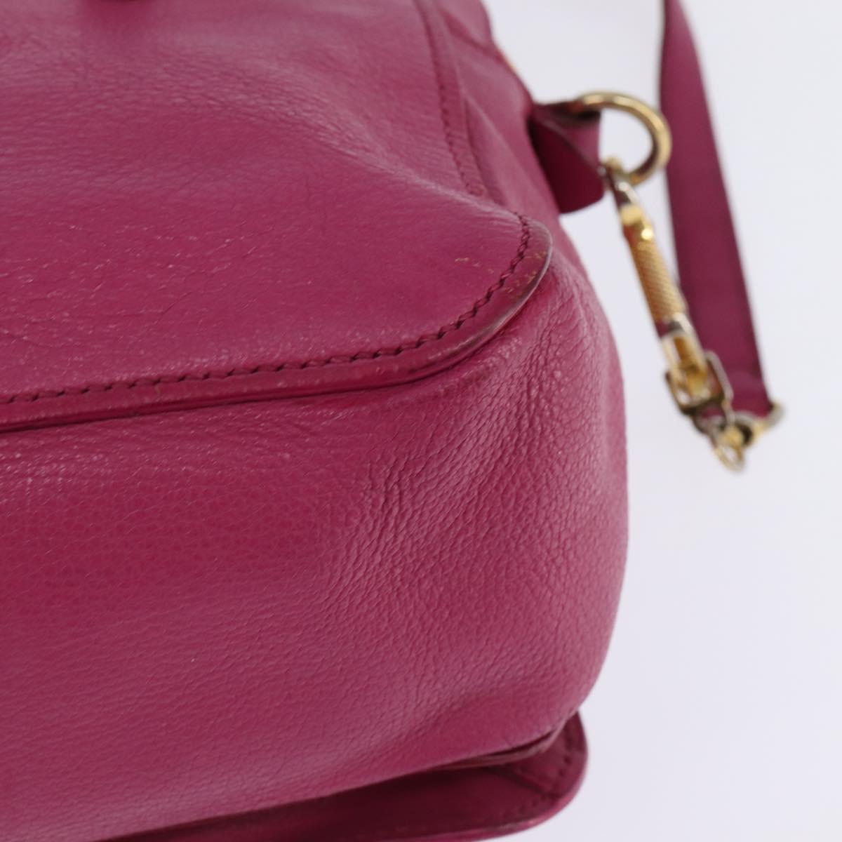 Miu Miu Matelasse Hand Bag Leather 2way Pink Gold Auth am9052