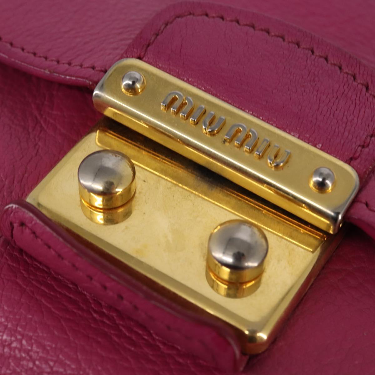 Miu Miu Matelasse Hand Bag Leather 2way Pink Gold Auth am9052
