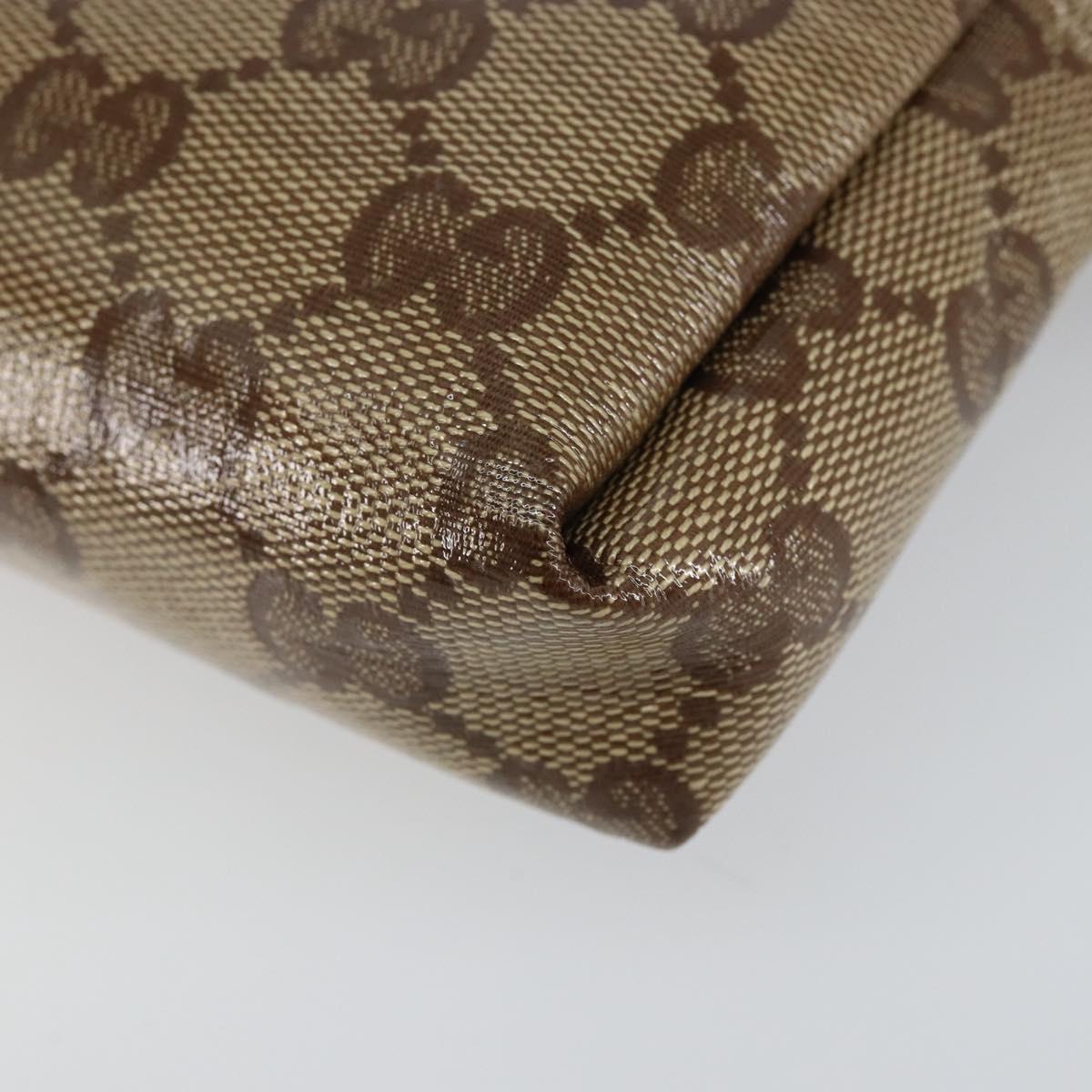 GUCCI GG Crystal Pouch Beige Gold 203356 Auth am9055