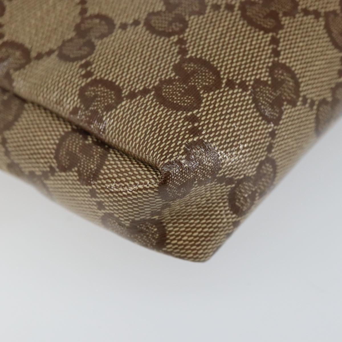 GUCCI GG Crystal Pouch Beige Gold 203356 Auth am9055