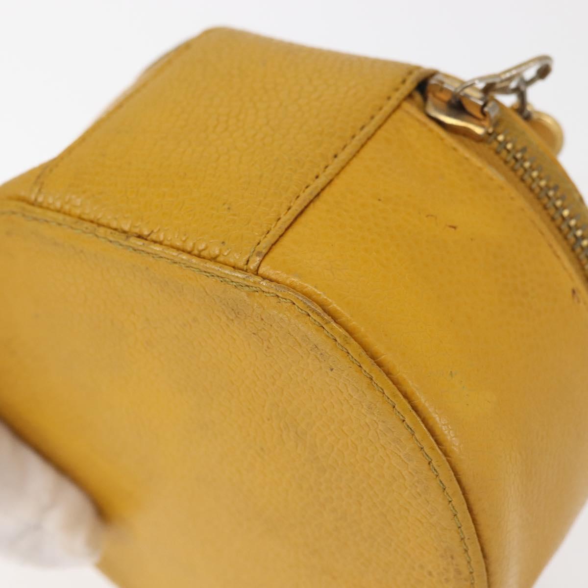 CHANEL COCO Mark Jewelry Box Caviar Skin Yellow Gold CC Auth am9057