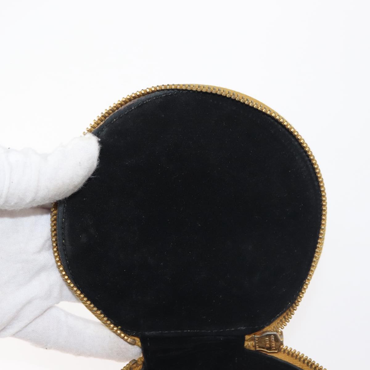 CHANEL COCO Mark Jewelry Box Caviar Skin Yellow Gold CC Auth am9057