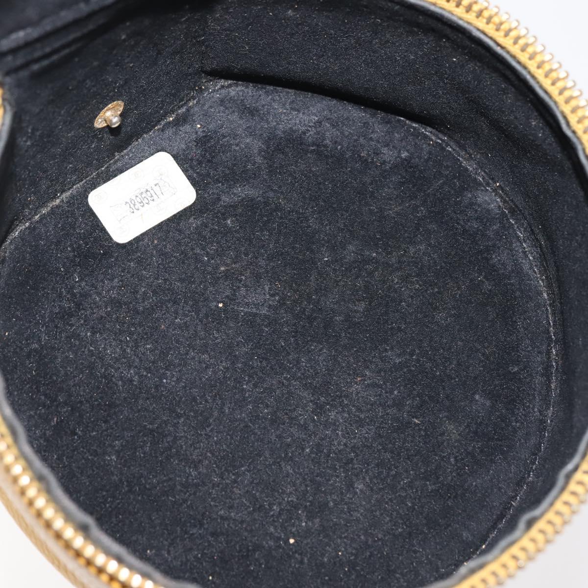 CHANEL COCO Mark Jewelry Box Caviar Skin Yellow Gold CC Auth am9057