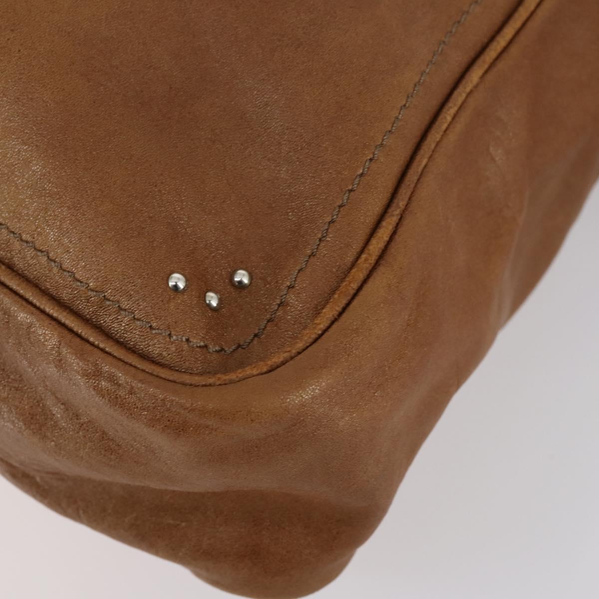 Chloe Paddington Shoulder Bag Leather Brown Gold Auth am9059