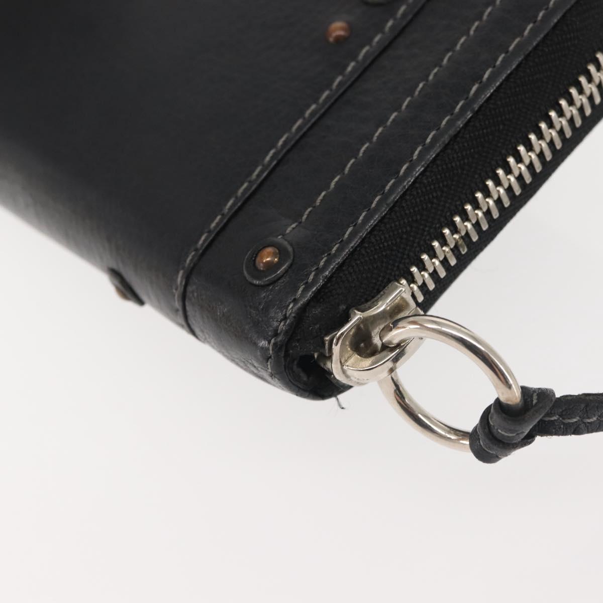Chloe Paddington Long Wallet Leather Black Auth am9065