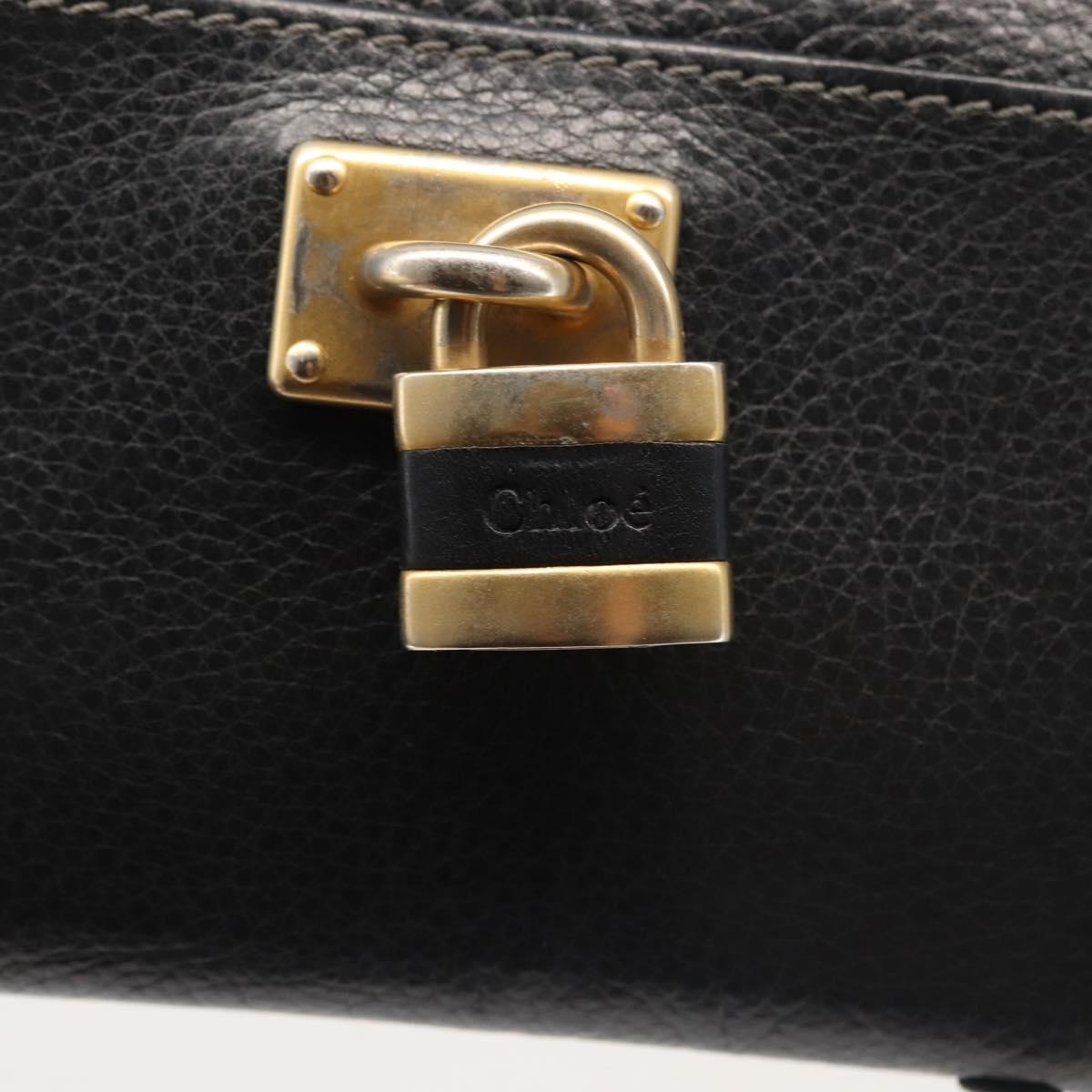 Chloe Paddington Long Wallet Leather Black Auth am9065