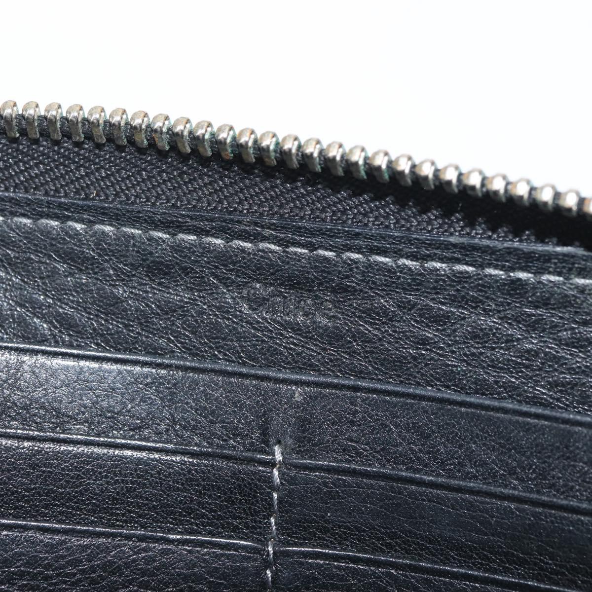 Chloe Paddington Long Wallet Leather Black Auth am9065