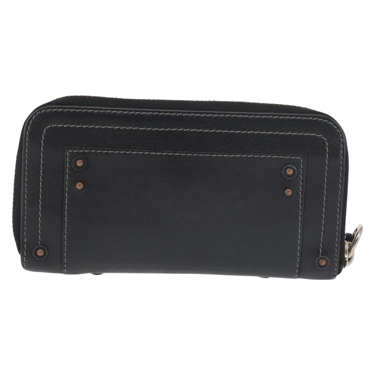 Chloe Paddington Long Wallet Leather Black Auth am9065