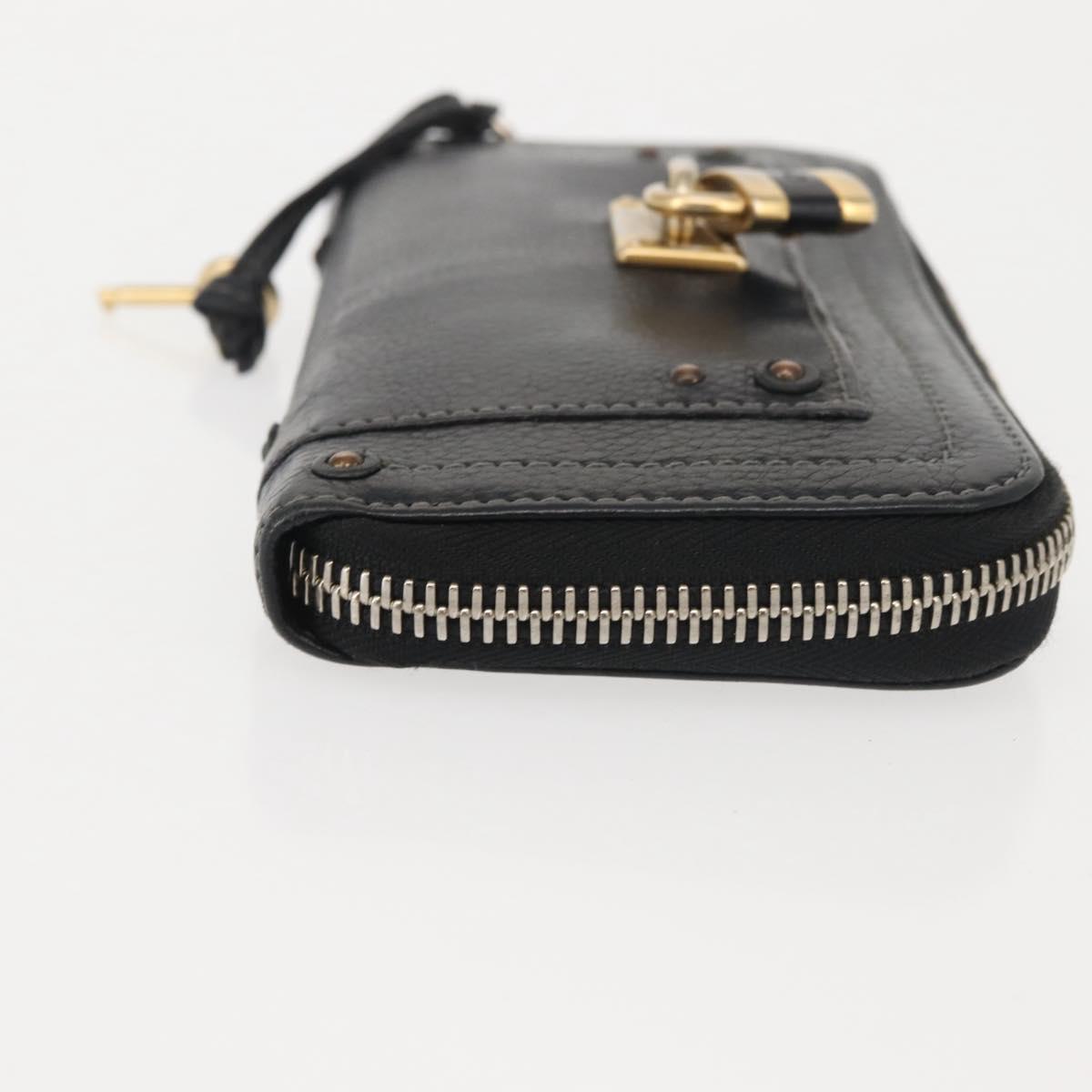 Chloe Paddington Long Wallet Leather Black Auth am9065