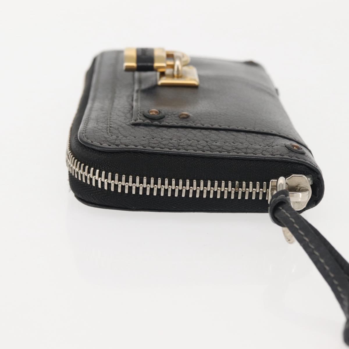 Chloe Paddington Long Wallet Leather Black Auth am9065