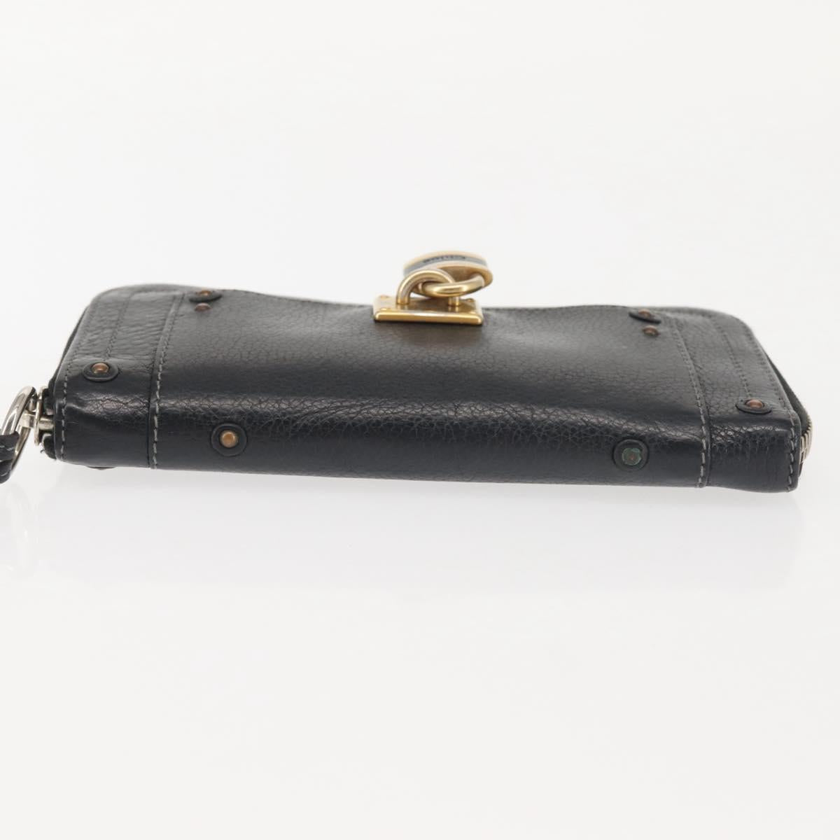 Chloe Paddington Long Wallet Leather Black Auth am9065