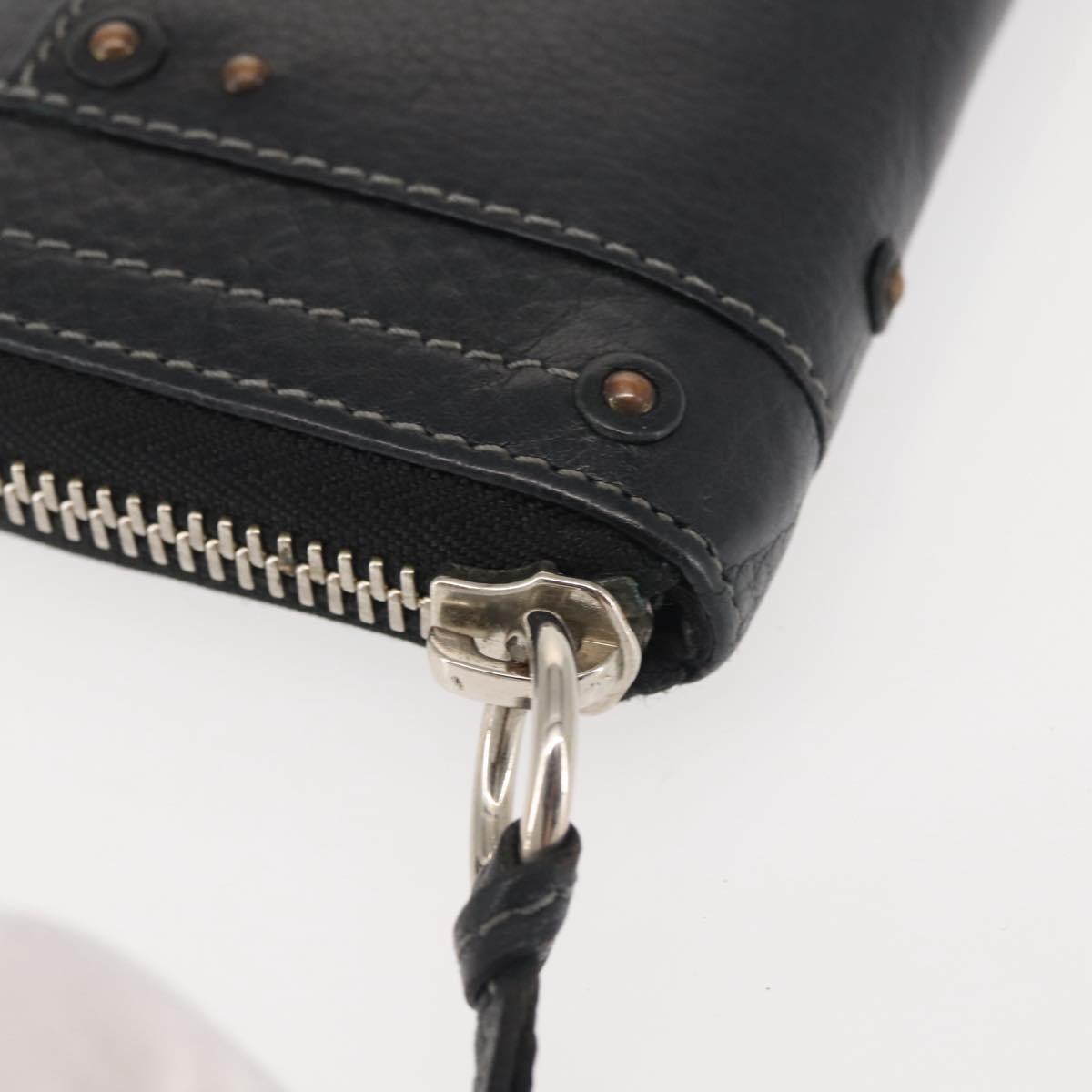 Chloe Paddington Long Wallet Leather Black Auth am9065