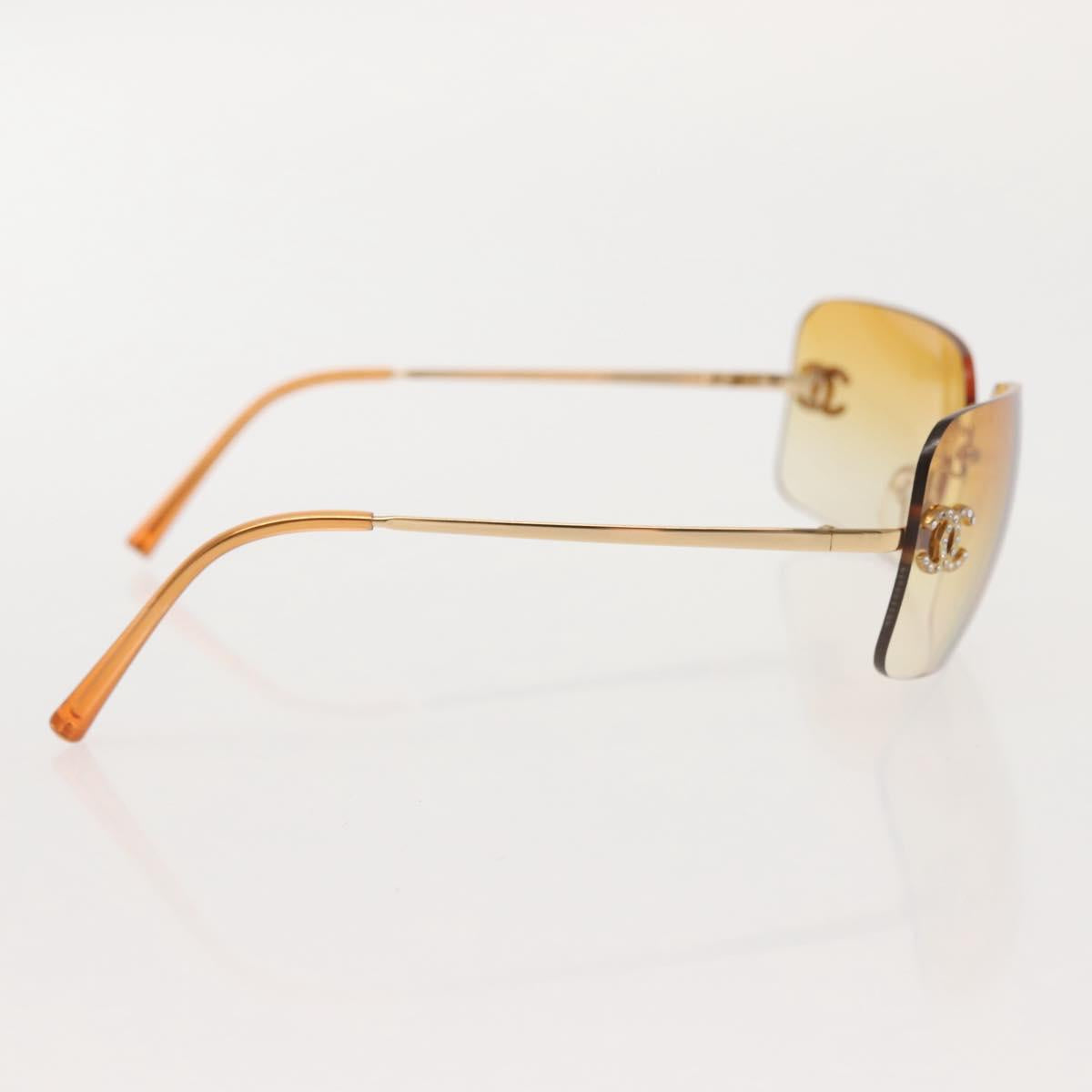 CHANEL Sunglasses plastic Orange CC Auth am9071V