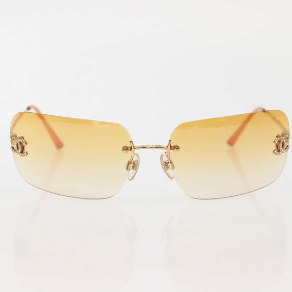 CHANEL Sunglasses plastic Orange CC Auth am9071V