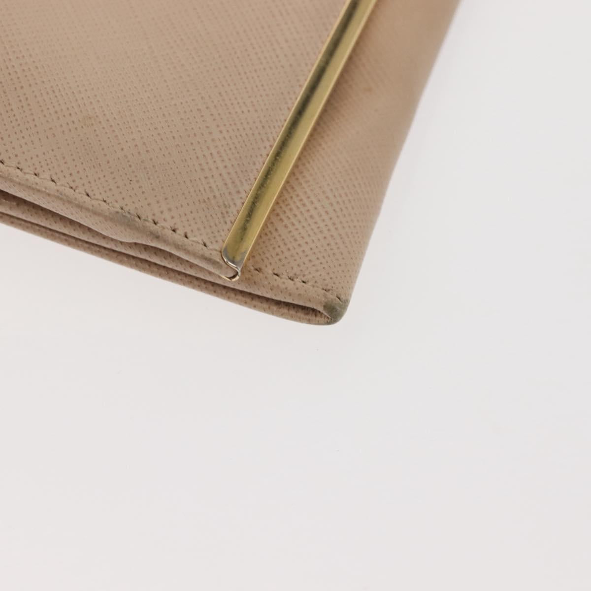 Salvatore Ferragamo Gancini Long Wallet Leather Beige Gold Auth am9075