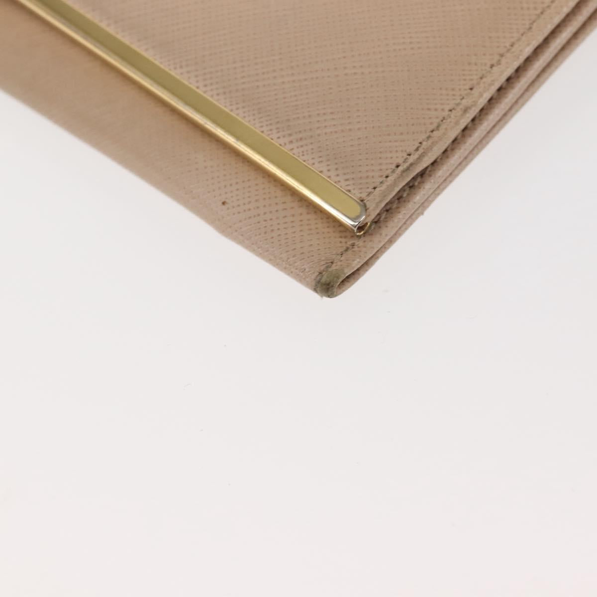 Salvatore Ferragamo Gancini Long Wallet Leather Beige Gold Auth am9075