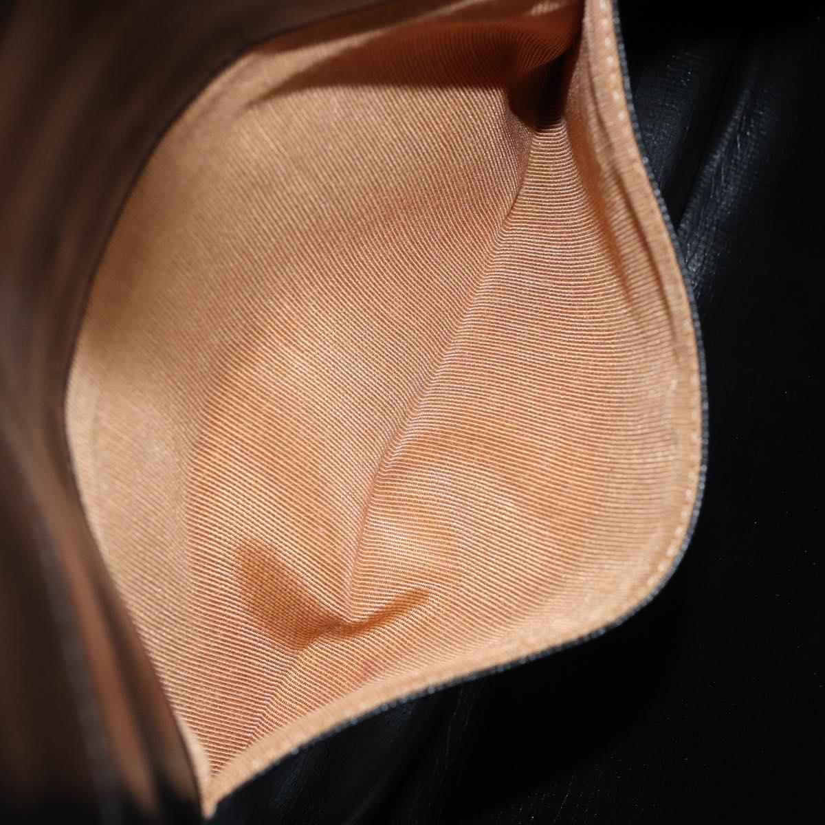 GIVENCHY Clutch Bag Leather Black Gold Auth am9079