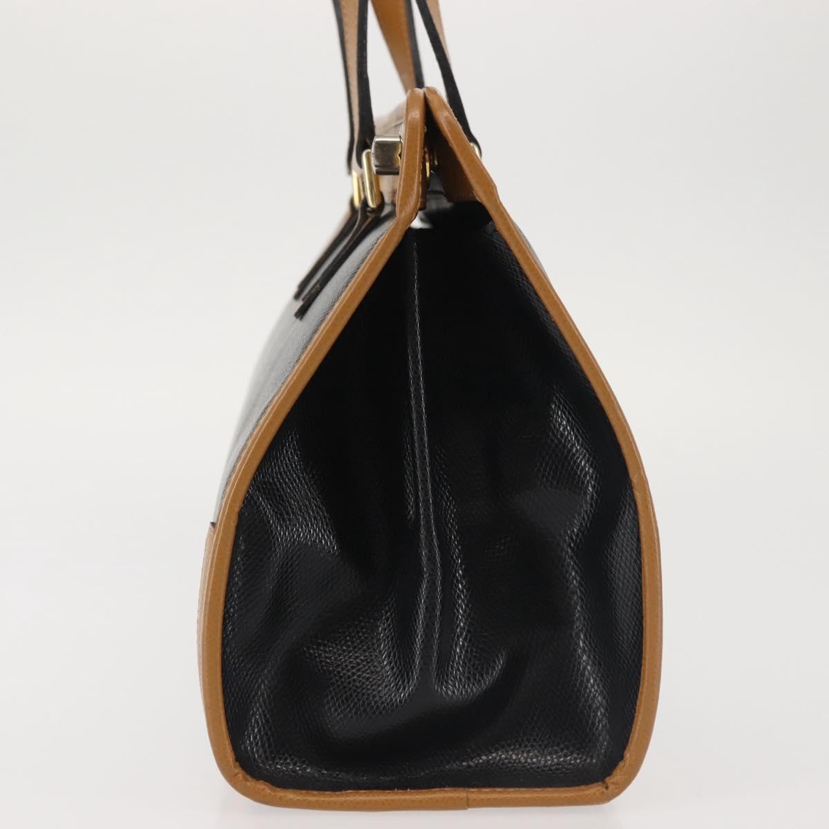 MORABITO Hand Bag Leather Navy Gold Auth am9080