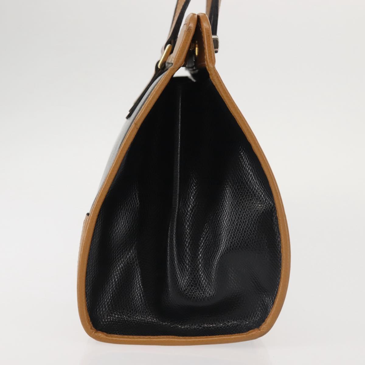 MORABITO Hand Bag Leather Navy Gold Auth am9080