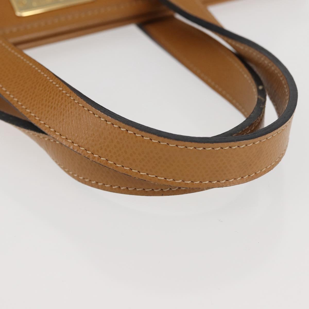 MORABITO Hand Bag Leather Navy Gold Auth am9080