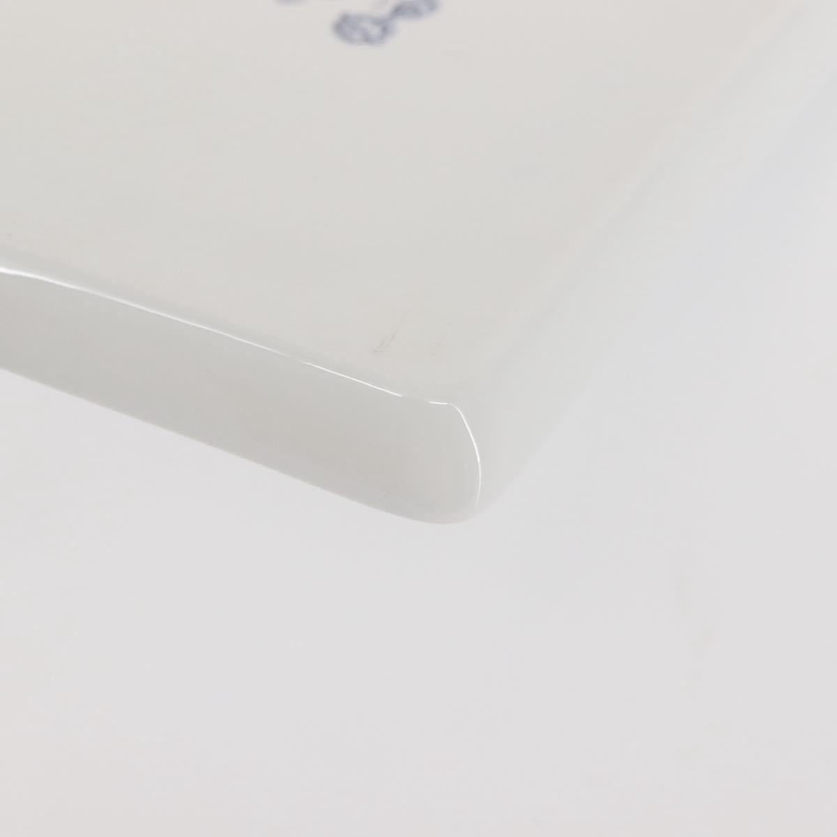 HERMES Chaine d'Ancre Square Plate Pottery White Auth am9088