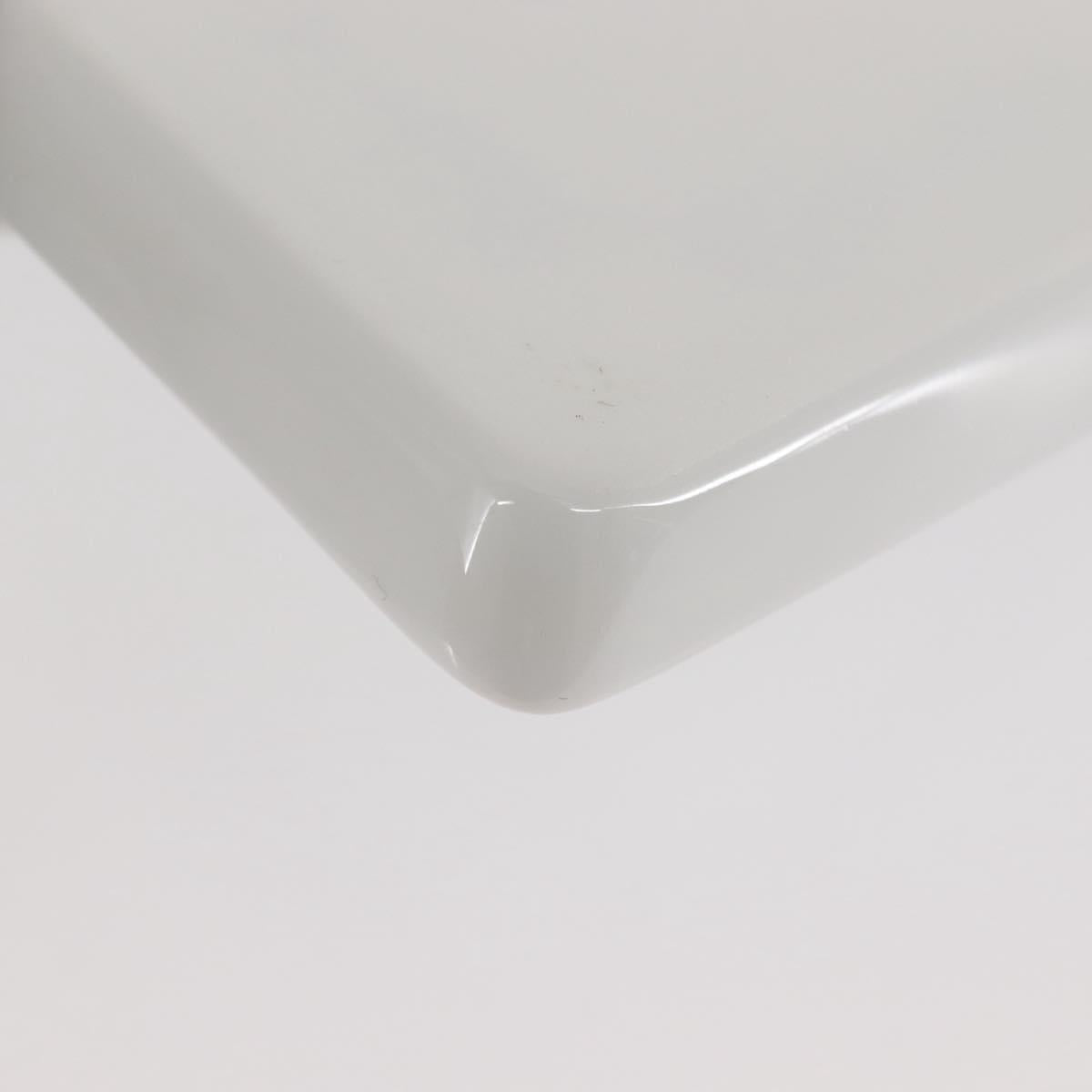 HERMES Chaine d'Ancre Square Plate Pottery White Auth am9088