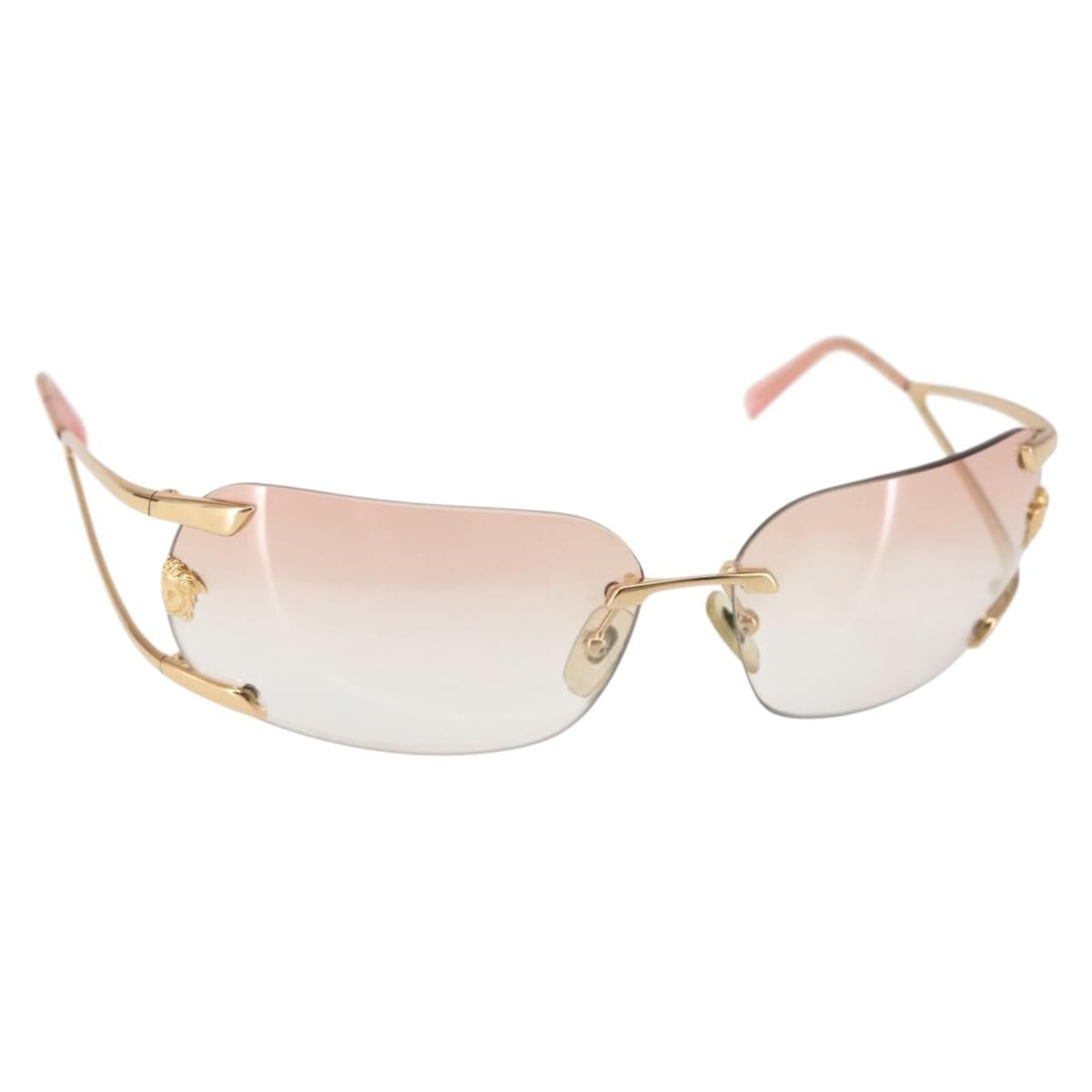 VERSACE Sunglasses plastic Brown Auth am9091