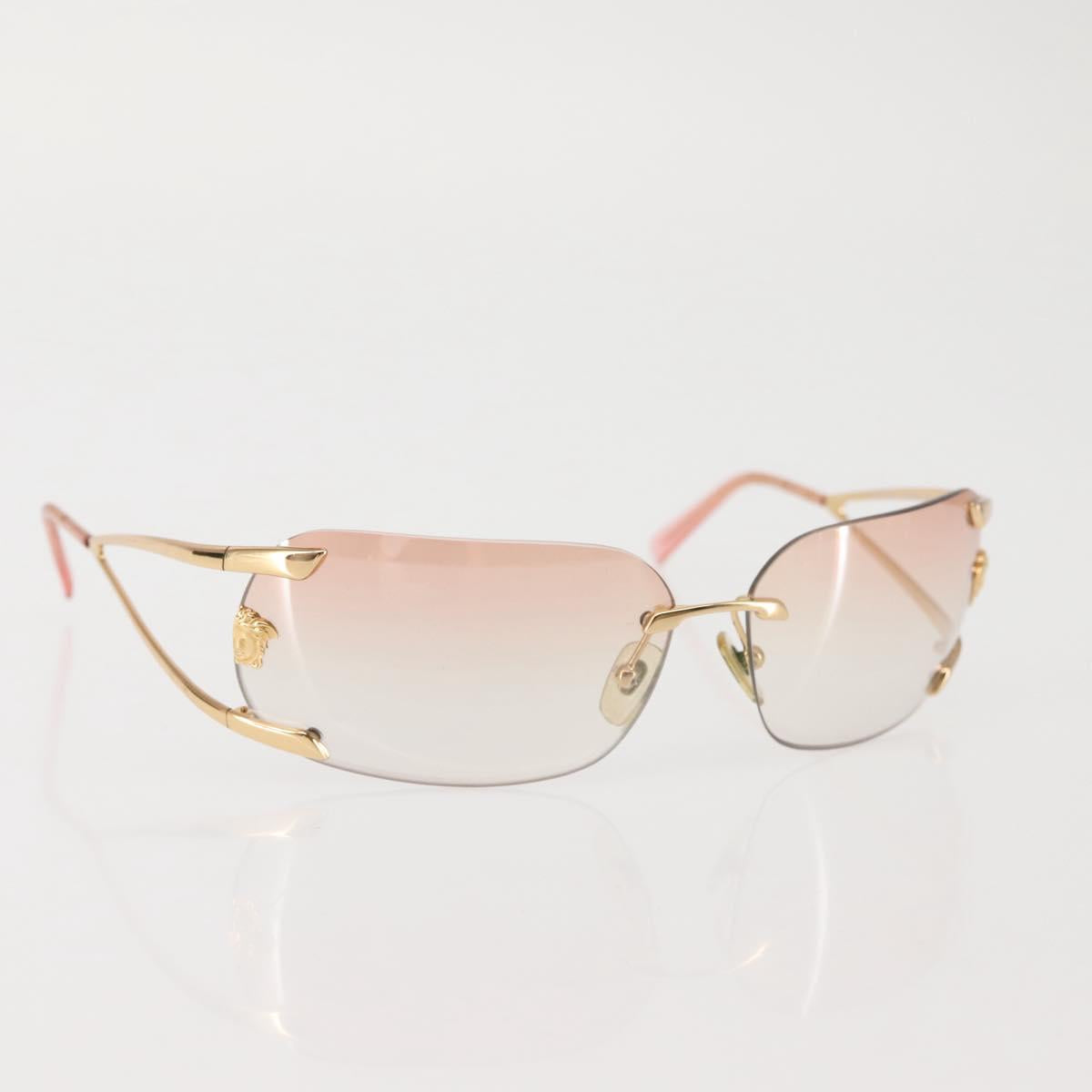VERSACE Sunglasses plastic Brown Auth am9091