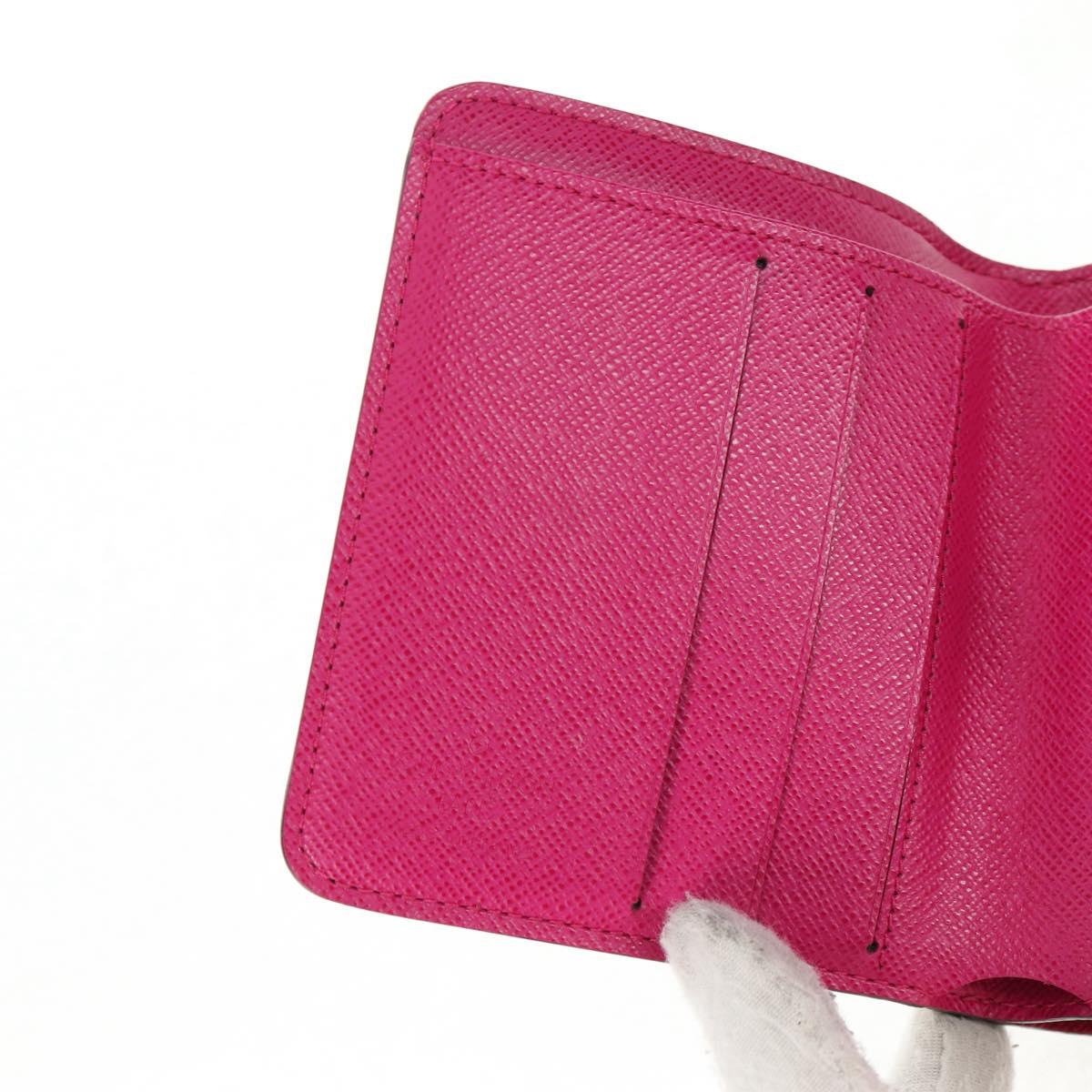 LOUIS VUITTON Monogram Perfo Compact Zip Wallet Fuchsia M95188 LV Auth am9095V