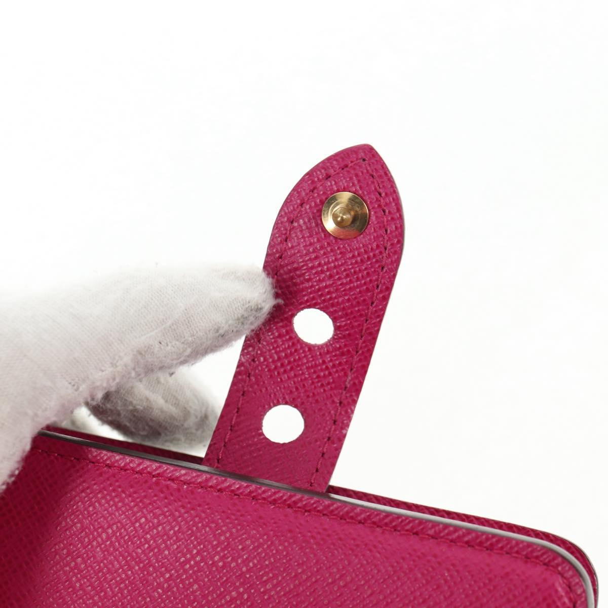 LOUIS VUITTON Monogram Perfo Compact Zip Wallet Fuchsia M95188 LV Auth am9095V