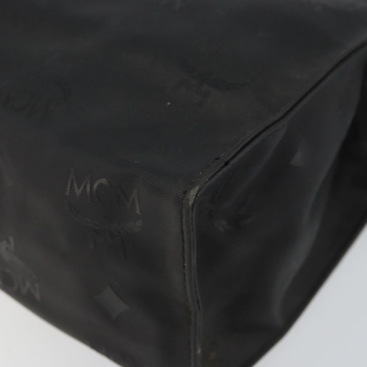 MCM Logogram Vicetos Clutch Bag PVC Black Auth am9105