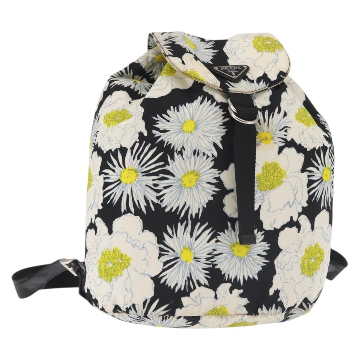 PRADA Backpack Nylon Black Silver Auth am9106