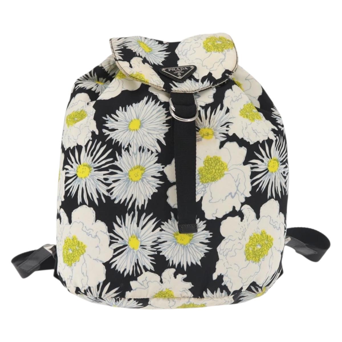 PRADA Backpack Nylon Black Silver Auth am9106