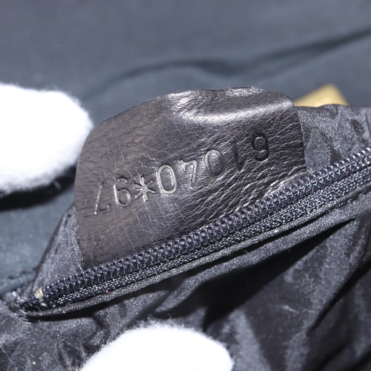 BALLY Chain Shoulder Bag Nylon Black Gold Auth am9111