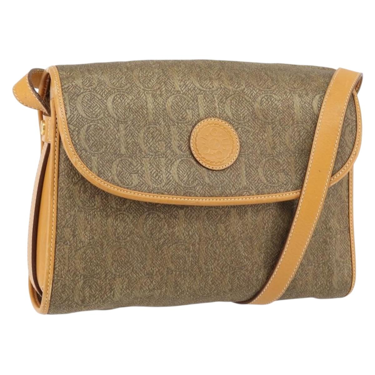 GUCCI Shoulder Bag Leather Beige Gold 001 14 0712 Auth am9113