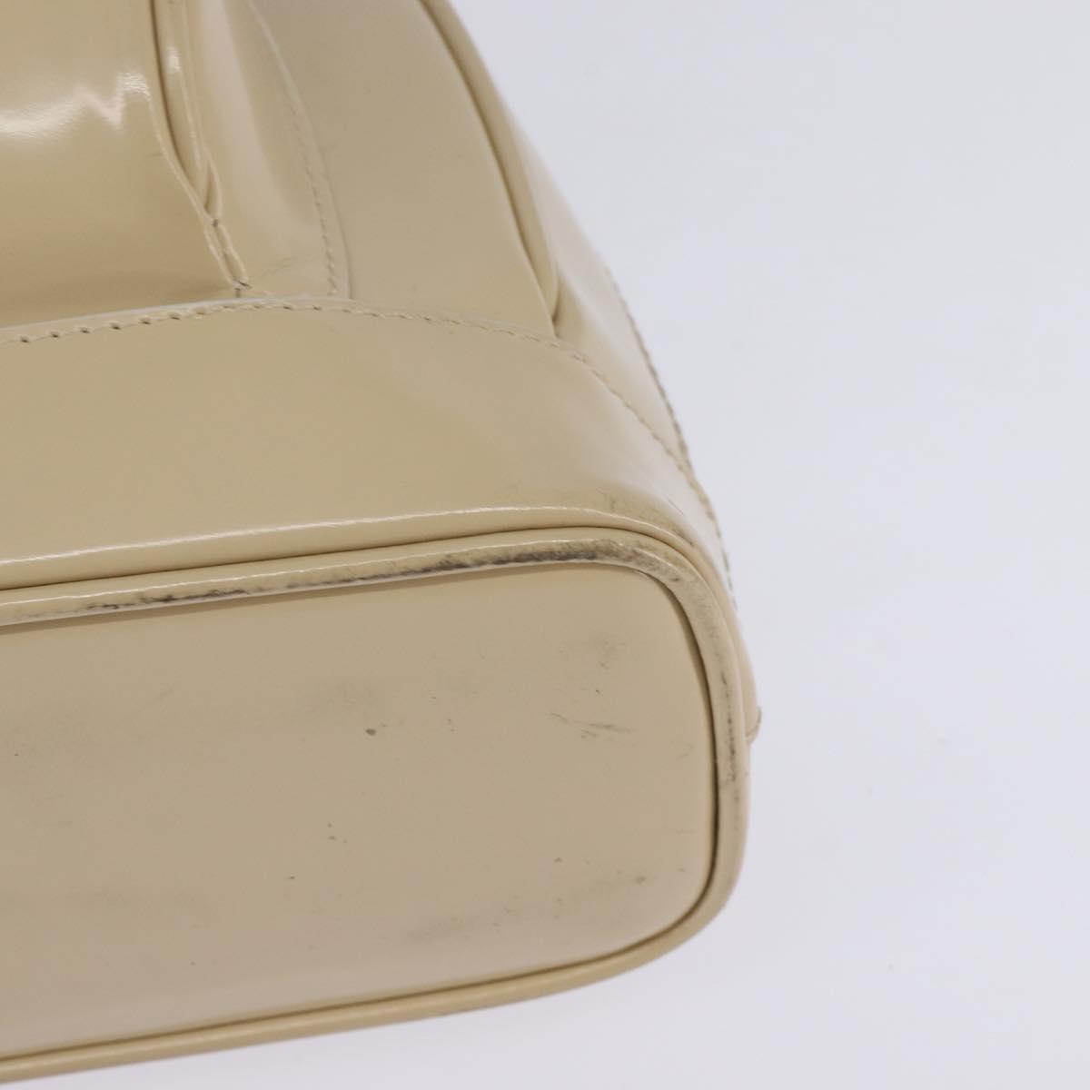 GUCCI Bamboo Body Bag Patent leather Beige Gold 007 2113 0127 Auth am9114