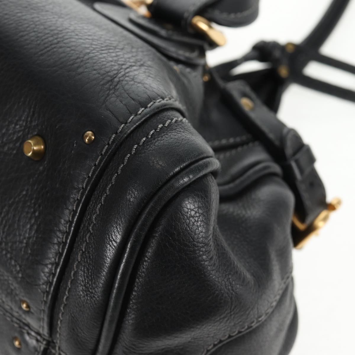 Chloe Paddington Hand Bag Leather Dark Brown Silver gold Auth am9115V