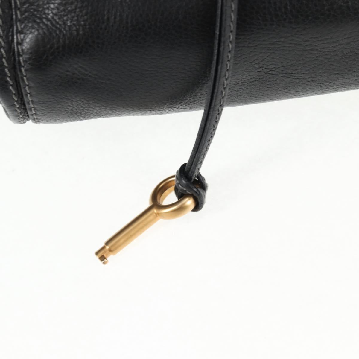 Chloe Paddington Hand Bag Leather Dark Brown Silver gold Auth am9115V