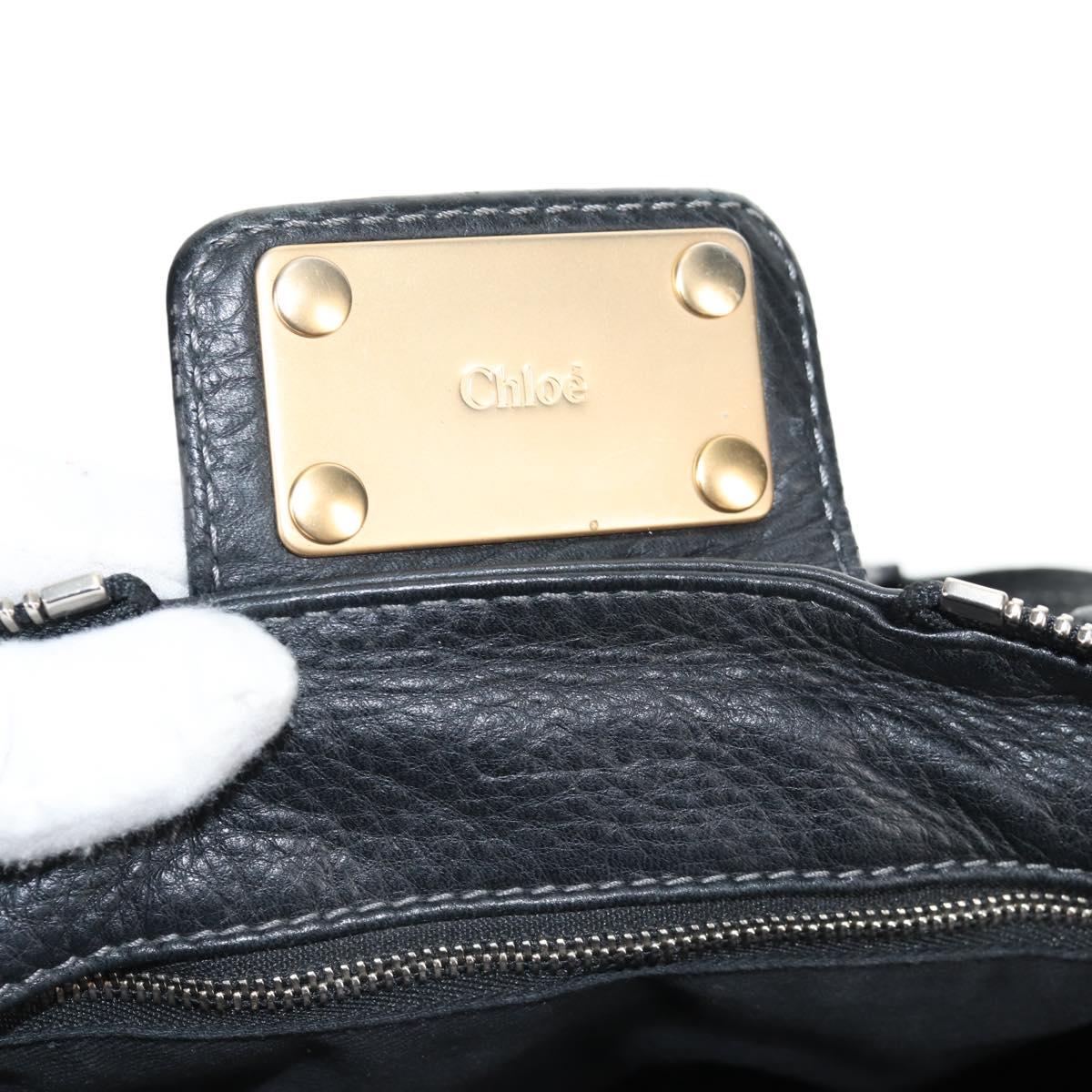 Chloe Paddington Hand Bag Leather Dark Brown Silver gold Auth am9115V