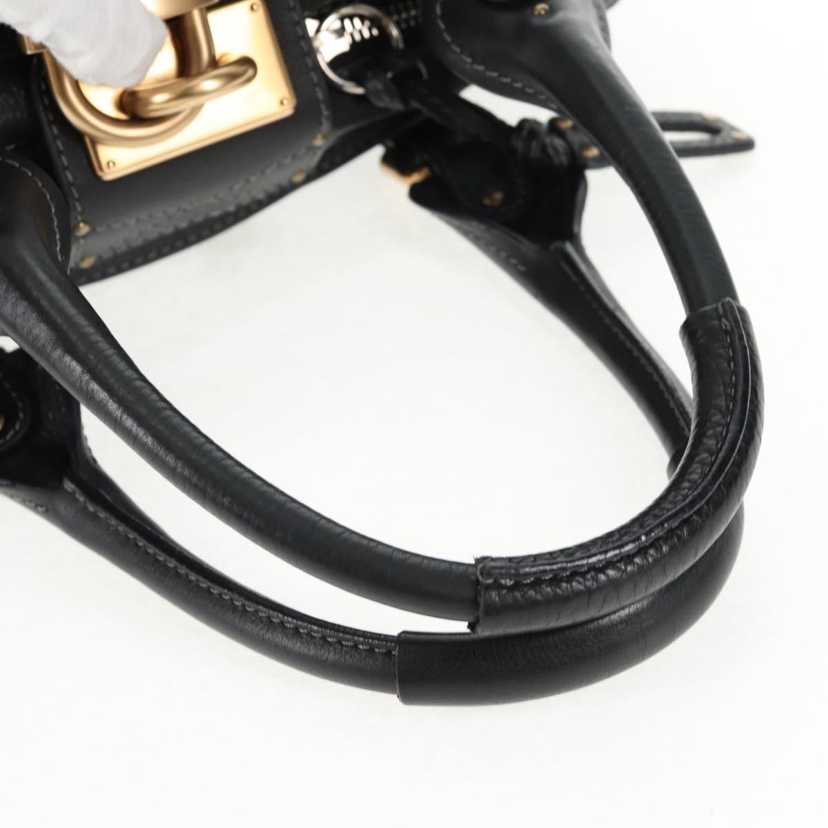 Chloe Paddington Hand Bag Leather Dark Brown Silver gold Auth am9115V
