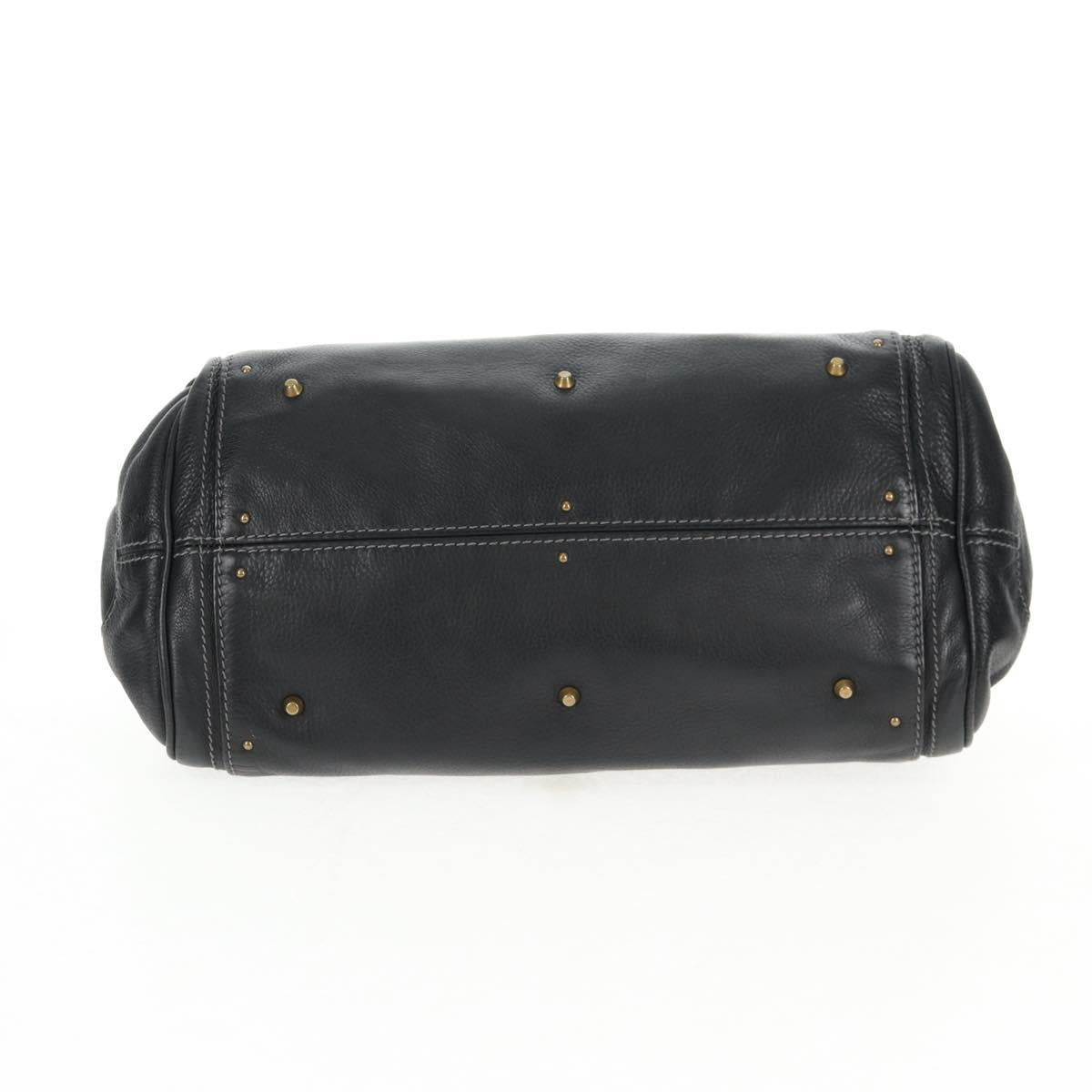 Chloe Paddington Hand Bag Leather Dark Brown Silver gold Auth am9115V