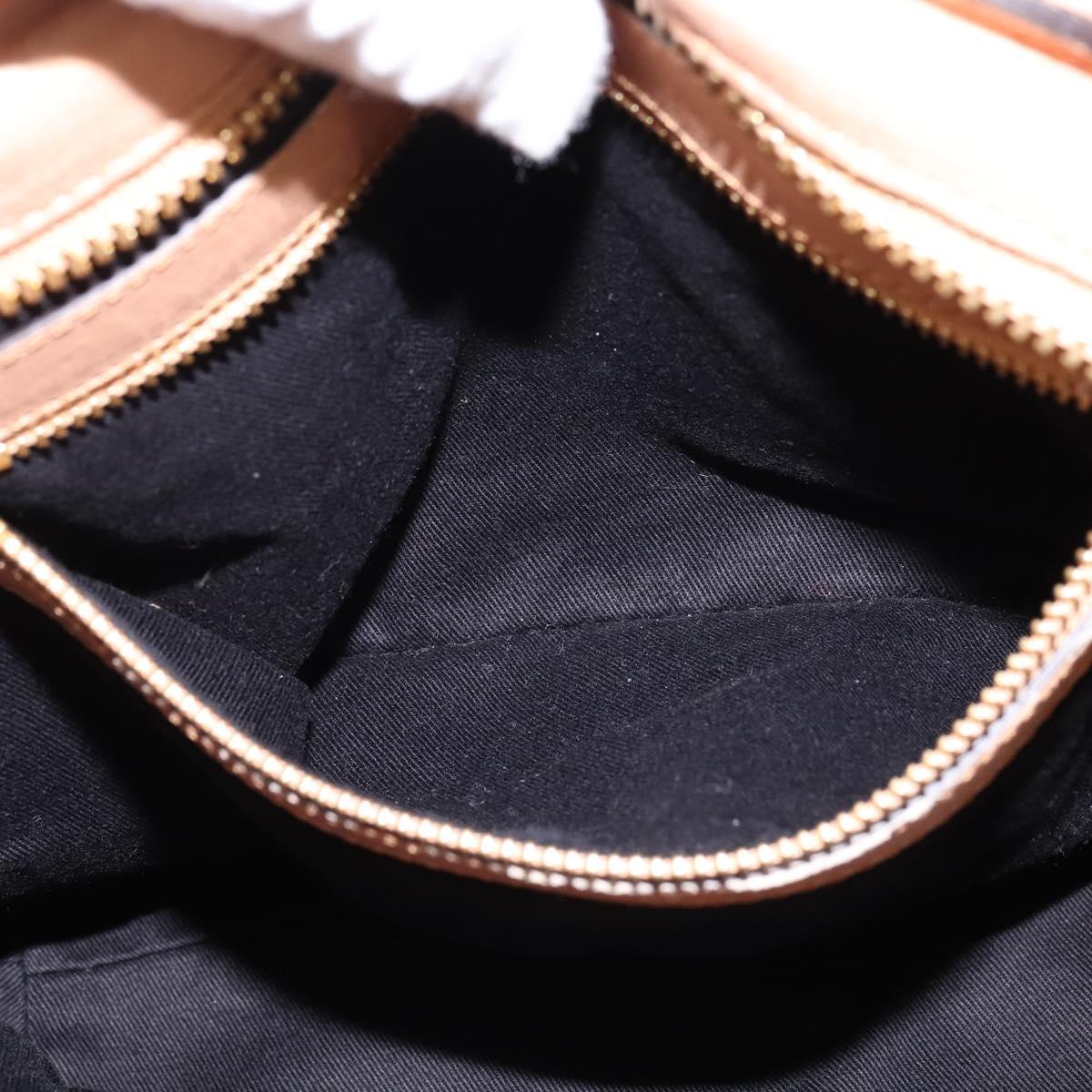 Chloe Etel Hand Bag Leather 2way Beige Gold Auth am9116