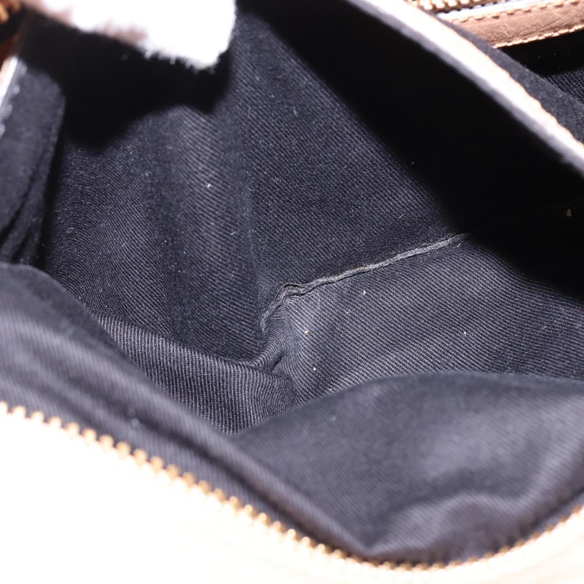 Chloe Etel Hand Bag Leather 2way Beige Gold Auth am9116