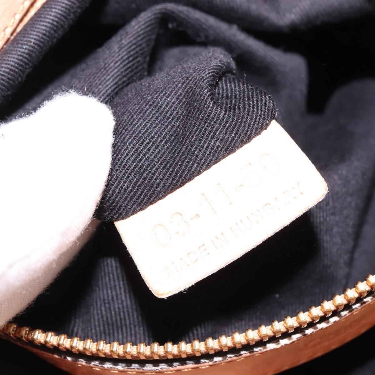 Chloe Etel Hand Bag Leather 2way Beige Gold Auth am9116