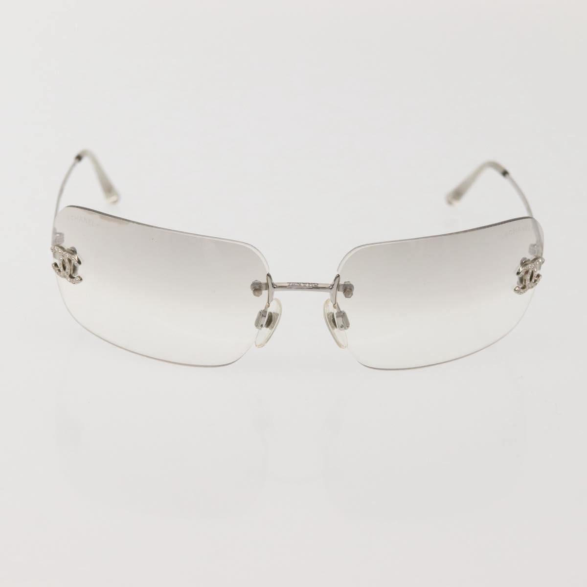 CHANEL Sunglasses plastic Silver CC Auth am9117V