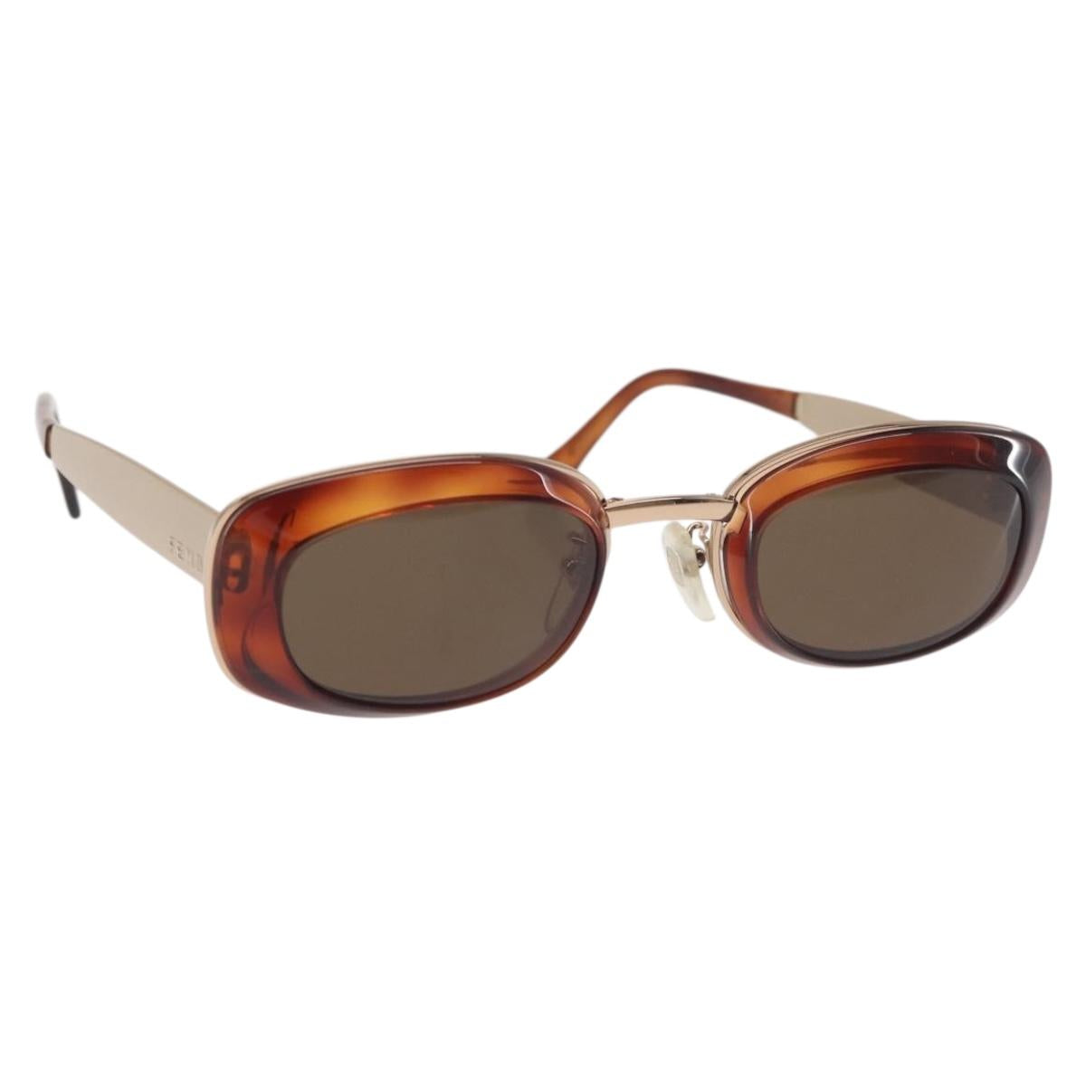 FENDI Sunglasses plastic Brown Auth am9122